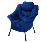 Ml-design Fauteuil de relaxation à oreilles - Bleu foncé