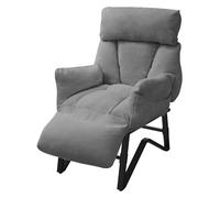 ML-Design Fauteuil Relax de Salon Manuel Chaise Inclinable avec Repose Pied | Siège Rembourré en Lin Gris avec Poches Latérales, Revêtement Moelleux, Corps en Acier, Dossier et Accoudoirs Réglables