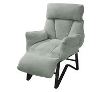 ML-Design Fauteuil Relax de Salon Manuel Chaise Inclinable avec Repose Pied | Siège Rembourré en Lin Gris-Vert avec Poches Latérales, Revêtement Moelleux, Corps en Acier, Dossier et Accoudoirs Réglables