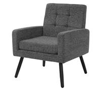 ML-Design Fauteuil Salon Confortable, Chaise Relax Scandinave pour Chambre | Siège de Lecture 1 place avec Accoudoirs en Tissu Rembourré et Pieds en Acier, Charge max. 150kg, 66,5x80x63,5cm, Anthracite