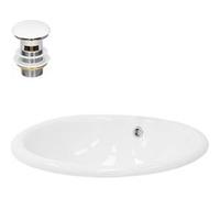 ML-Design Lavabo en Céramique Blanc 49x19,5x40,5 cm avec Garniture de Vidage 1 1/4"