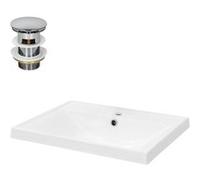 Ml-design Lavabo triangulaire en céramique - 51 x 41,5 x 15,5 cm
