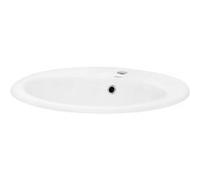 ML-Design Lavabo en Céramique Blanc, 57x19,5x48,5 cm, Design Ovale, Vasque Encastrée Blanc G