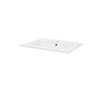 ML-Design Lavabo en Céramique Blanc, 61x16,5x46 cm, Rectangulaire, Vasque à Poser Moderne, Lavabo de Comptoir Élégant, Lavabo à Encastrer avec Trou pour Robinet et Trop-plein pour Salle de Bain