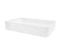 ML-Design Lavabo en Céramique Blanc, 68 x 38 x 12 cm, Rectangulaire, Vasque à Poser sur Plan de Toilette, Lave-Mains Évier pour la Salle de Bain/WC Invités, Design Moderne, sans Matériel de Montage