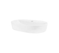 ML-Design Lavabo en Céramique Blanc Brillant 60 x 40 x 12 cm, Ovale, Vasque à Poser sur
