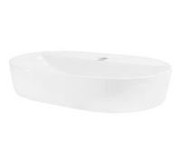 ML-Design Lavabo en Céramique Blanc Brillant 60 x 40 x 12 cm, Ovale, Vasque à Poser sur Blanc G