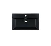 ML-Design Lavabo en Céramique, Noir, 515x360x130 mm, Forme Rectangle, Garniture de Vidage