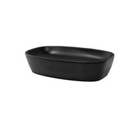 ML-Design Lavabo en Céramique Noir, 605x385x140 mm, avec Garniture de Vidage 1 1/4"