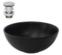 LuxeBath Lavabo ML-Design – Céramique Ø 32x13,5 cm Rond Noir mat