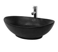 ML-Design Lavabo ovale 59x38x19 cm noir