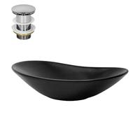 ML-Design Lavabo ovale céramique Noir