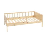 ML-Design Lit d'enfant 80x160 cm, naturel, lit avec sommier à lattes et protection contre les chutes, lit d'adolescent en pin