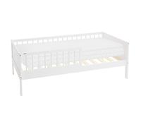 ML-Design Lit enfant 80x160 cm avec matelas, bois de pin, blanc, protection contre les chutes