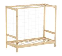 ML-Design Lit d'Enfant But de Foot, 70x140 cm, Naturel (Beige), en Bois de Pin, avec Sommier à Lattes & Cage de Football