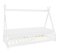 ML-Design Lit Enfant Tipi 90x200 cm Blanc avec Matelas à Mousse Froide Polyester, H:10 cm, Weiß G