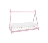 ML-Design Lit d'enfant Tipi 90x200 cm – Matelas mousse froide, sommier à lattes, rose
