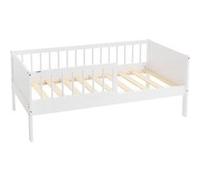 ML-Design Lit d'enfant Simple 70x140 cm, Blanc, en Bois de Pin, avec Sommier à Lattes et Weiß G