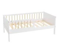 ML-Design Lit d'enfant Simple 70x140 cm Blanc Naturel en Bois de Pin avec Sommier à Lattes Beige, Weiß G