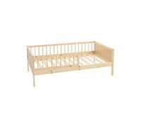 ML-Design Lit d'enfant 80x160 cm, naturel, lit avec sommier à lattes et protection contre les chutes, lit d'adolescent en pin