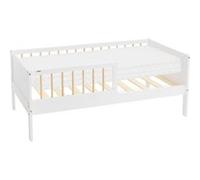 ML-Design Lit d'enfant Simple avec Matelas 70x140 cm, Blanc-Naturel, en Bois de Pin, avec Braun, Beige, Weiß