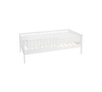 ML-Design Lit d'enfant Simple avec Matelas 80x160 cm, Blanc, en Bois de Pin, avec Sommier