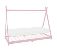 ML-Design Lit d'Enfant Tipi 90x200 cm Rose avec Matelas à Mousse Froide Hypoallergénique