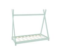 ML-Design Lit d'Enfants Tipi 70x140 cm avec Sommier à Lattes, Bois Massif Menthe, Tente