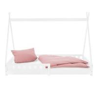 ML-Design Lit d'Enfants Tipi 90x200 cm Blanc avec Protection Antichutes et Sommier à Blanc G