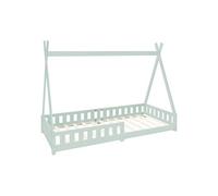 ML-Design Lit d'Enfants Tipi 90x200 cm Vert Menthe avec Protection Antichutes et Sommier à Grün G