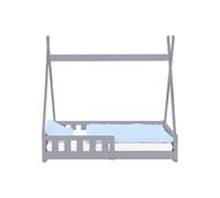 ML-Design Lit d'Enfants Tipi Gris Clair avec Protection Contre les Chutes en Bois de Pin
