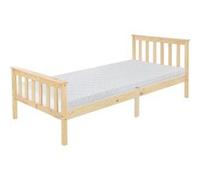 ML-Design Lit en Bois de Pin Massif 90x200 cm Naturel avec Matelas à Mousse Froide, H:16 Braun G