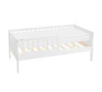 ML-Design Lit d'enfant Simple avec Matelas 70x140 cm, Blanc, en Bois de Pin, avec Sommier Weiß G