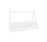 ML-Design Lit Enfant Tipi 90x200 cm Blanc avec Matelas à Mousse Froide Polyester, H:10 cm, Weiß G