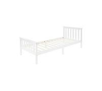 ML-Design Lit Simple 90x200 cm avec Cadre et Sommier à Lattes, en Bois de Pin Massif