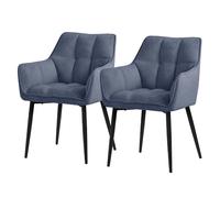ML-Design Lot 2 Chaises salle à manger - Bleu