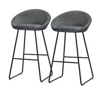 Ml-design lot 2 tabourets de bar - Anthracite