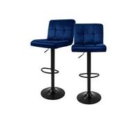Ml-design Tabourets de bar velours - Bleu