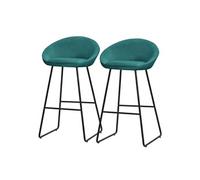 ML-Design Lot 2 Tabourets de Bar en Tissu Bleu Pétrole, H 75 cm, Chaises de Comptoir