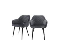 ML-Design Lot de 2 Chaises Anthracite