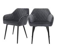 ML-Design Lot de 2 Chaises Anthracite