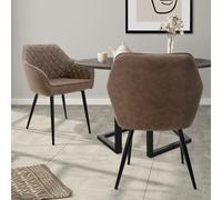 ML-Design Lot 2x Chaises - Marron