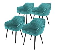 ML-Design Lot 4 Chaises rembourrées - Turquoise