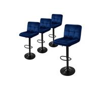 Ml-design Tabouret de bar velours - Bleu
