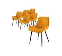 ML-Design Lot 6x Chaises de Salle à Manger Moutarde, Style Moderne/Retro, Dossier et