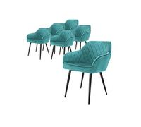 ML-Design Lot de 6 chaises de salle à manger - Pétrole