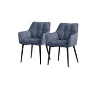 ML-Design Lot 2 Chaises salle à manger - Bleu