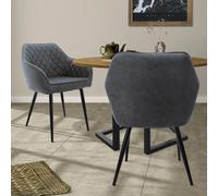 ML-Design Lot de 2 Chaises - Anthracite Similicuir