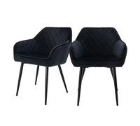 ML-Design Chaises de salle à manger - Velours noir