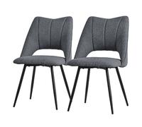 ML-Design Lot de 2 chaises de salle à manger - Gris